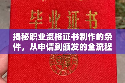 恩施揭秘职业资格证书制作的条件，从申请到颁发的全流程解析